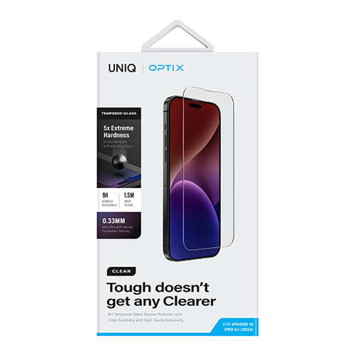 Kính Cường Lực UNIQ OPTIX Clear For iPhone 15